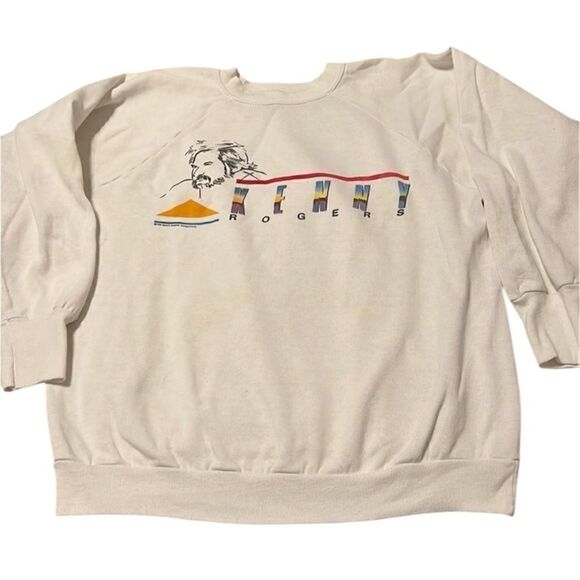 Kenny Rogers vintage authentic 1986 sz XL sweatshirt 2 small spots GVC - Picture 1 of 8